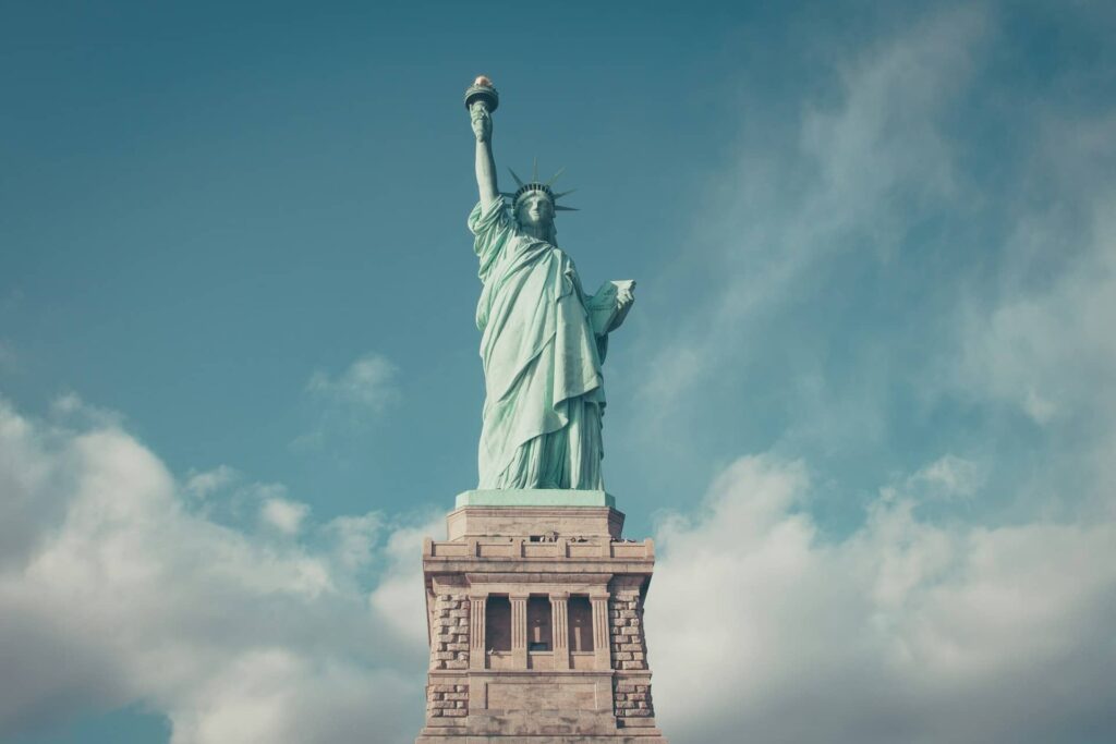 Vue de la Statue de la Liberté à Ellis Island New York