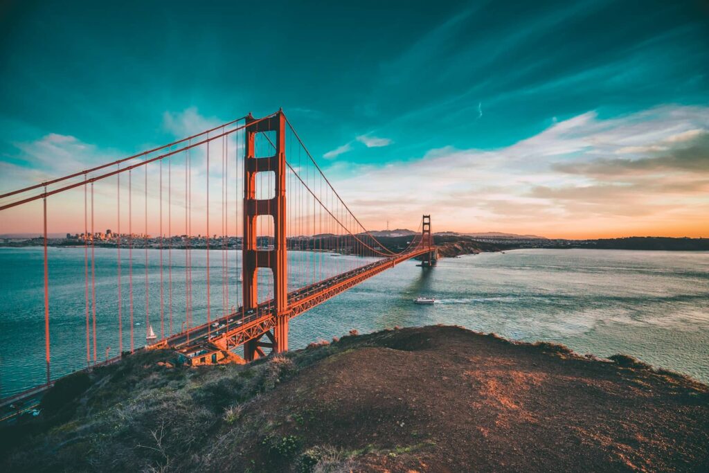 Vue sur le Golden gate à San Francisco