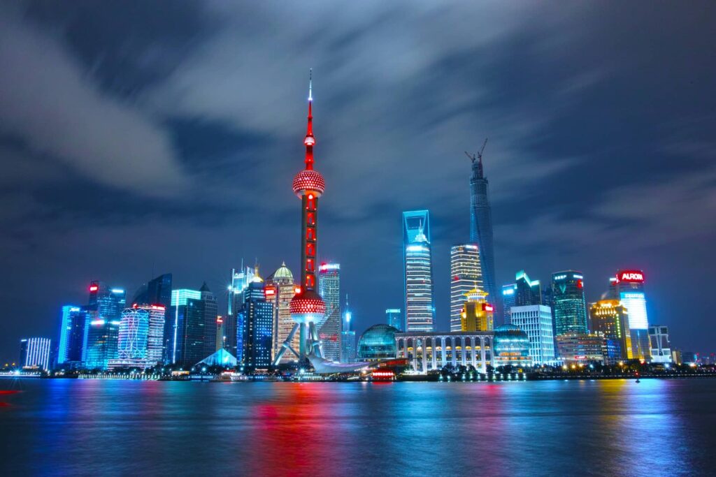 promenade du bund a shanghai de nuit