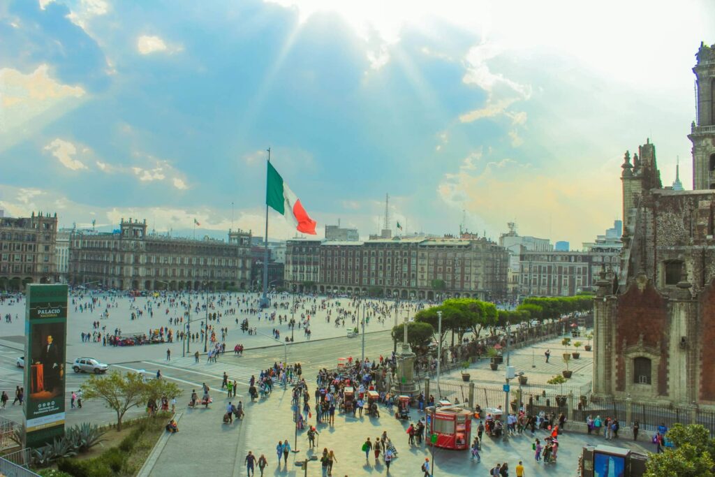 Vue sur la Zocalo à Mexico au Mexique